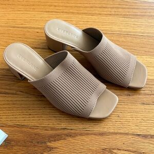 Everlane Knit Slide Heel Mules in Tan - size 6.5